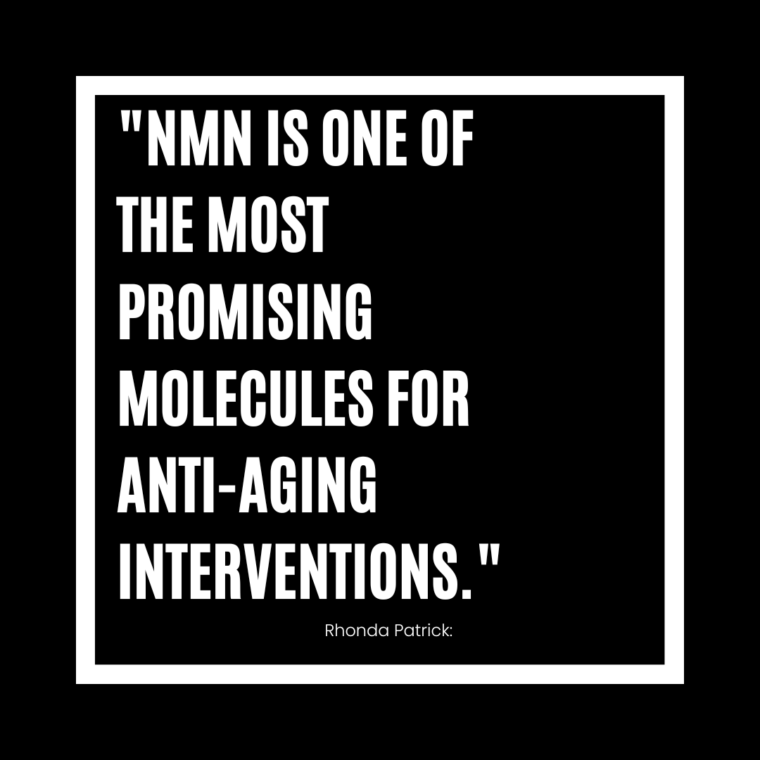 a quote from Rhonda Patrick about using NMN for anti-aging